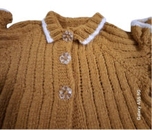 Load image into Gallery viewer, 6 to 9 months ~ Baby Girl Mustard Handmade Knitted Set (#44)