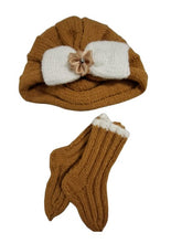 Load image into Gallery viewer, 6 to 9 months ~ Baby Girl Mustard Handmade Knitted Set (#44)