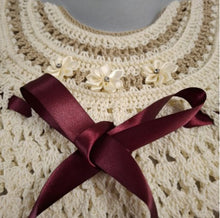 Load image into Gallery viewer, 9 months up ~ Baby Girl Cream and Taupe Handmade Crochet Set (#48)