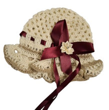 Load image into Gallery viewer, 9 months up ~ Baby Girl Cream and Taupe Handmade Crochet Set (#48)