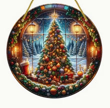 Load image into Gallery viewer, Christmas Stained-Glass Look Suncatchers Round 15cm