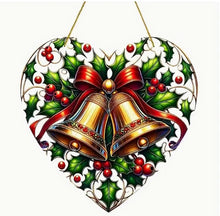Load image into Gallery viewer, Christmas Stained-Glass Look Suncatchers Star or Heart Shaped 20cm
