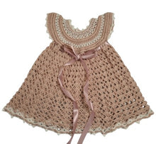 Load image into Gallery viewer, 6 to 12 months ~ Baby Girl Pink Handmade Crochet Dress (#51)