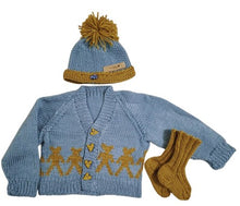 Load image into Gallery viewer, 12 months up ~ Baby Boy Light Blue Handmade Knitted Set (#55)