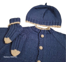 Load image into Gallery viewer, 12 months up ~ Baby Boy Blue Handmade Knitted Set (#56)