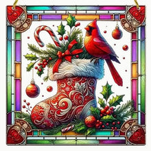 Load image into Gallery viewer, Christmas Stained-Glass Look Suncatchers Square 20cm
