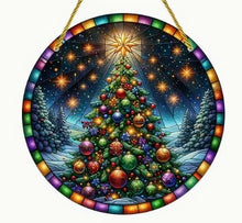Load image into Gallery viewer, Christmas Stained-Glass Look Suncatchers Round 15cm