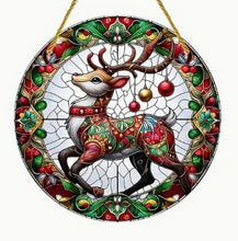 Load image into Gallery viewer, Christmas Stained-Glass Look Suncatchers Round 15cm