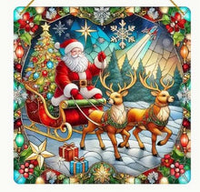 Load image into Gallery viewer, Christmas Stained-Glass Look Suncatchers Square 20cm