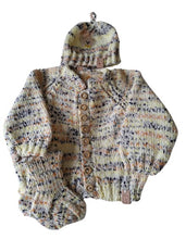 Load image into Gallery viewer, 12 to 18 months year old ~ Boy's Light Stripped Handmade Knitted Set (#6)