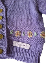 Load image into Gallery viewer, 12 to 24 months old ~ Girl's Purple Handmade Knitted Set (#7)