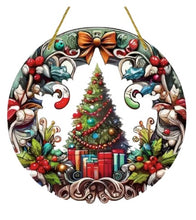Load image into Gallery viewer, Christmas Stained-Glass Look Suncatchers Round 20cm