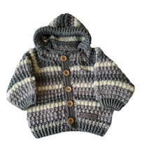 Load image into Gallery viewer, 12 to 24 months old ~ Boy's Handmade Crochet Hoodie (#8)