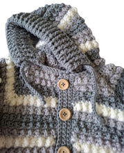 Load image into Gallery viewer, 12 to 24 months old ~ Boy's Handmade Crochet Hoodie (#8)