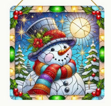 Load image into Gallery viewer, Christmas Stained-Glass Look Suncatchers Square 20cm