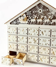 Load image into Gallery viewer, Wooden Advent Calendar #5 LED Light Up Santa and Sleigh