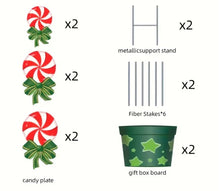 Load image into Gallery viewer, Christmas Peppermint Garden Signs (set of 2)