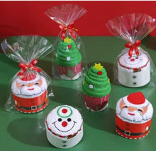 Load image into Gallery viewer, Christmas Towel Ornaments – Microfiber Cake-Shaped Hanging Decorations