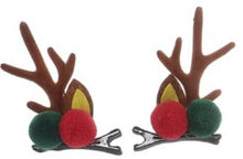 Load image into Gallery viewer, Christmas Reindeer Antler Hair Clips