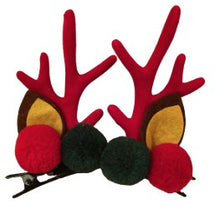 Load image into Gallery viewer, Christmas Reindeer Antler Hair Clips