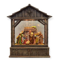Load image into Gallery viewer, Manger Snow Globe – A Luxurious Nativity Centerpiece