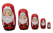 Load image into Gallery viewer, Wooden Nesting Dolls – Set of 5 ~ Santa