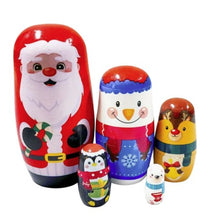 Load image into Gallery viewer, Wooden Nesting Dolls – Set of 5 ~ Santa & Friends