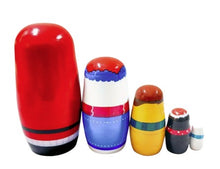 Load image into Gallery viewer, Wooden Nesting Dolls – Set of 5 ~ Santa & Friends