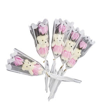 Load image into Gallery viewer, Single Rose with Mini Teddy Bear