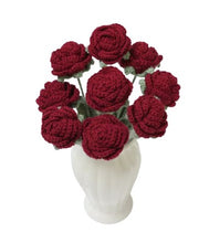 Load image into Gallery viewer, Handcrafted Single Red Crochet Rose 41cm