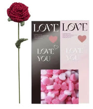 Load image into Gallery viewer, Handcrafted Single Red Crochet Rose 41cm