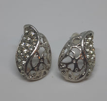 Load image into Gallery viewer, Elegant Hollow Missing Leaves Crystal Water Drop Pendant Earrings