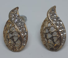 Load image into Gallery viewer, Elegant Hollow Missing Leaves Crystal Water Drop Pendant Earrings