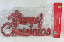 Load image into Gallery viewer, Glitter Merry Christmas Hanging Decoration – set of 4