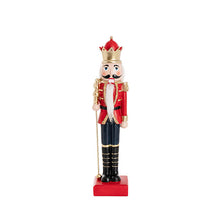 Load image into Gallery viewer, Traditional Nutcracker with Baton Red & Black (10x9x39cmH)