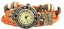 Load image into Gallery viewer, Women’s Dress Leather Vintage Watches Butterfly Pendant