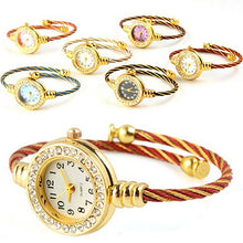 Load image into Gallery viewer, Women’s Dress Steel Wire Crystal Quartz Bracelet & Bangle Watch