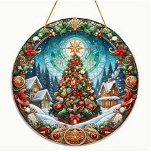 Load image into Gallery viewer, Christmas Stained-Glass Look Suncatchers Round 20cm
