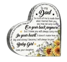 Load image into Gallery viewer, Acrylic Plaques ~ Heart Shaped Dad
