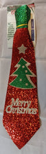 Load image into Gallery viewer, Christmas Glitter Tie - 3 different designs
