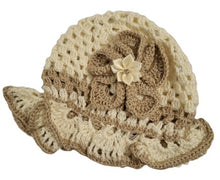 Load image into Gallery viewer, 12 months up ~ Baby Girl Cream and Taupe Handmade Crochet Set (#49)
