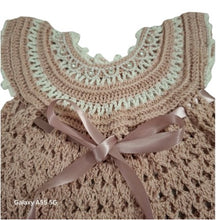 Load image into Gallery viewer, 6 to 12 months ~ Baby Girl Pink Handmade Crochet Dress (#51)
