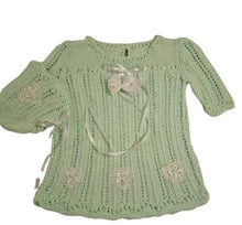 Load image into Gallery viewer, 12 months ~ Baby Girl Light Green Handmade Crochet Dress (#52)
