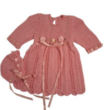 Load image into Gallery viewer, 9 months up ~ Baby Girl Pink Handmade Crochet Dress Set (#53)
