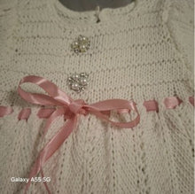 Load image into Gallery viewer, 9 to 12 months ~ Baby Girl Off White Handmade Crochet Dress (#54)
