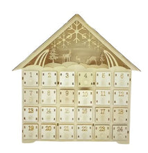 Load image into Gallery viewer, Wooden Advent Calendar #7 LED Light Up Reindeer Scene
