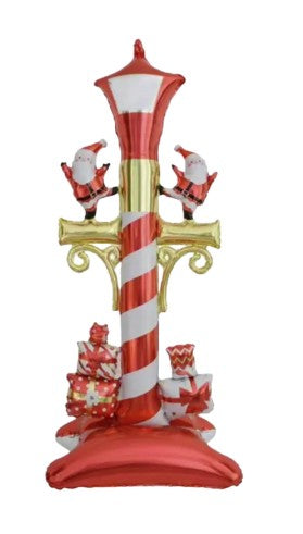 Festive Christmas Balloon – Standing Lamppost with Santa and Gifts