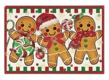 Load image into Gallery viewer, Gingerbread Candy Cane Christmas Table Runner &amp; Placemat Set
