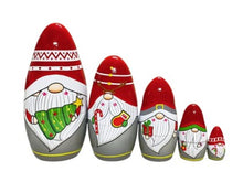 Load image into Gallery viewer, Wooden Nesting Dolls – Set of 5 ~ Gnomes
