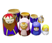 Load image into Gallery viewer, Wooden Nesting Dolls – Set of 5 ~ Nativity
